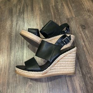 Steve Madden | Black Wedge Sandals